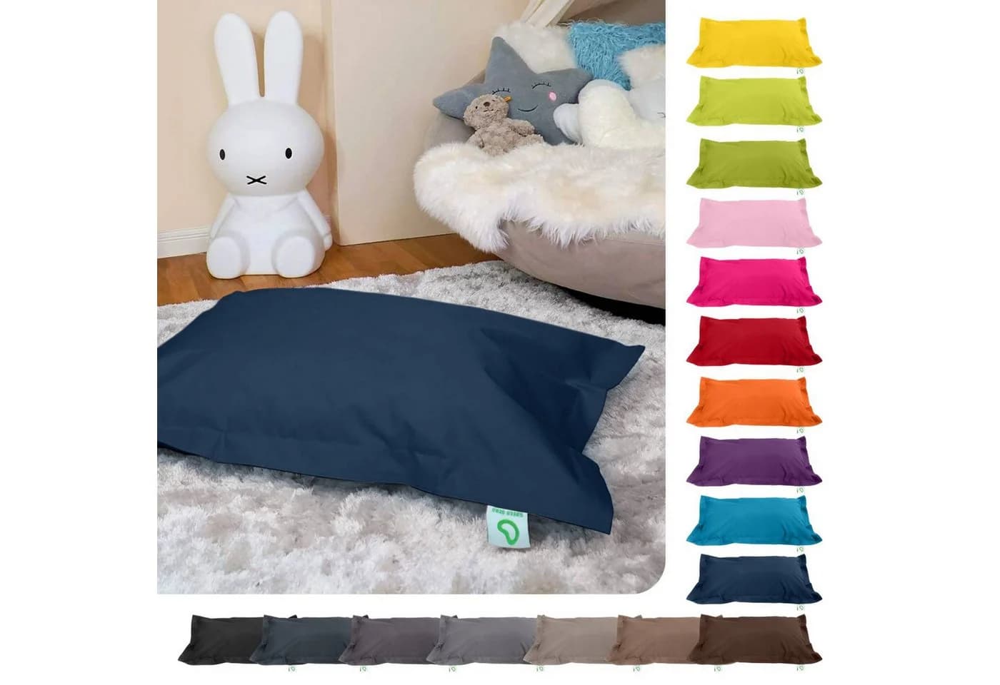 Green Bean Kinder-Sitzsack 70x100cm 70L EPS-Perlen Dunkelblau - Bild 4