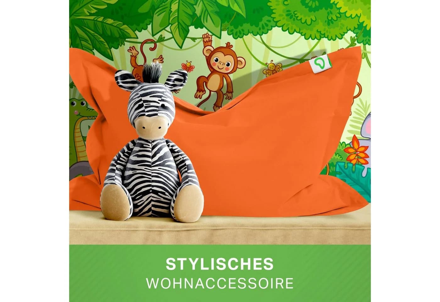 Green Bean Kinder-Sitzsack Orange 70x100cm EPS-Perlen - Bild 3