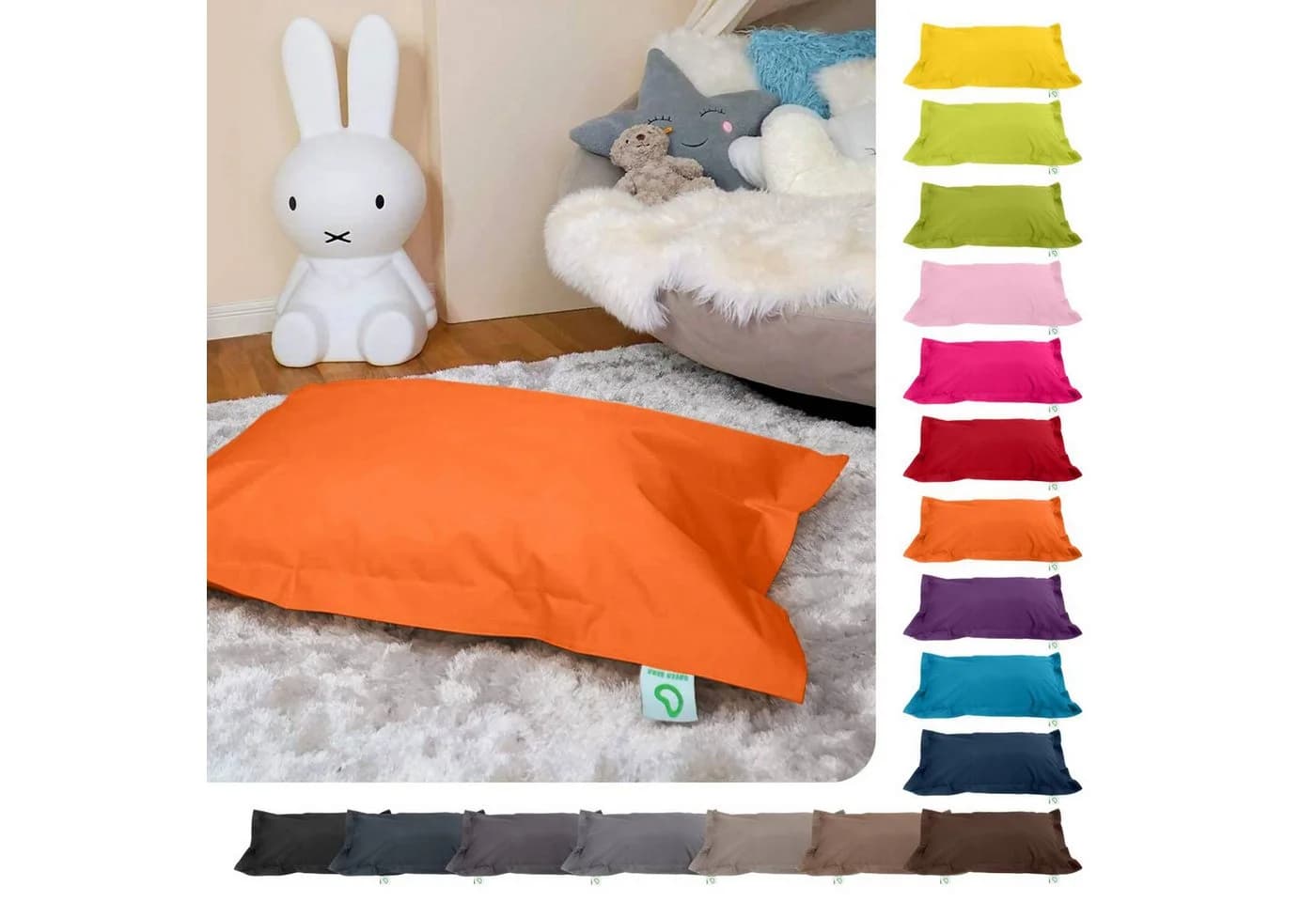 Green Bean Kinder-Sitzsack Orange 70x100cm EPS-Perlen - Bild 4