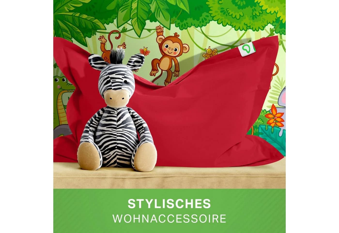 Green Bean Kinder-Sitzsack 70x100cm 70L EPS-Perlen Dunkelrot - Bild 3