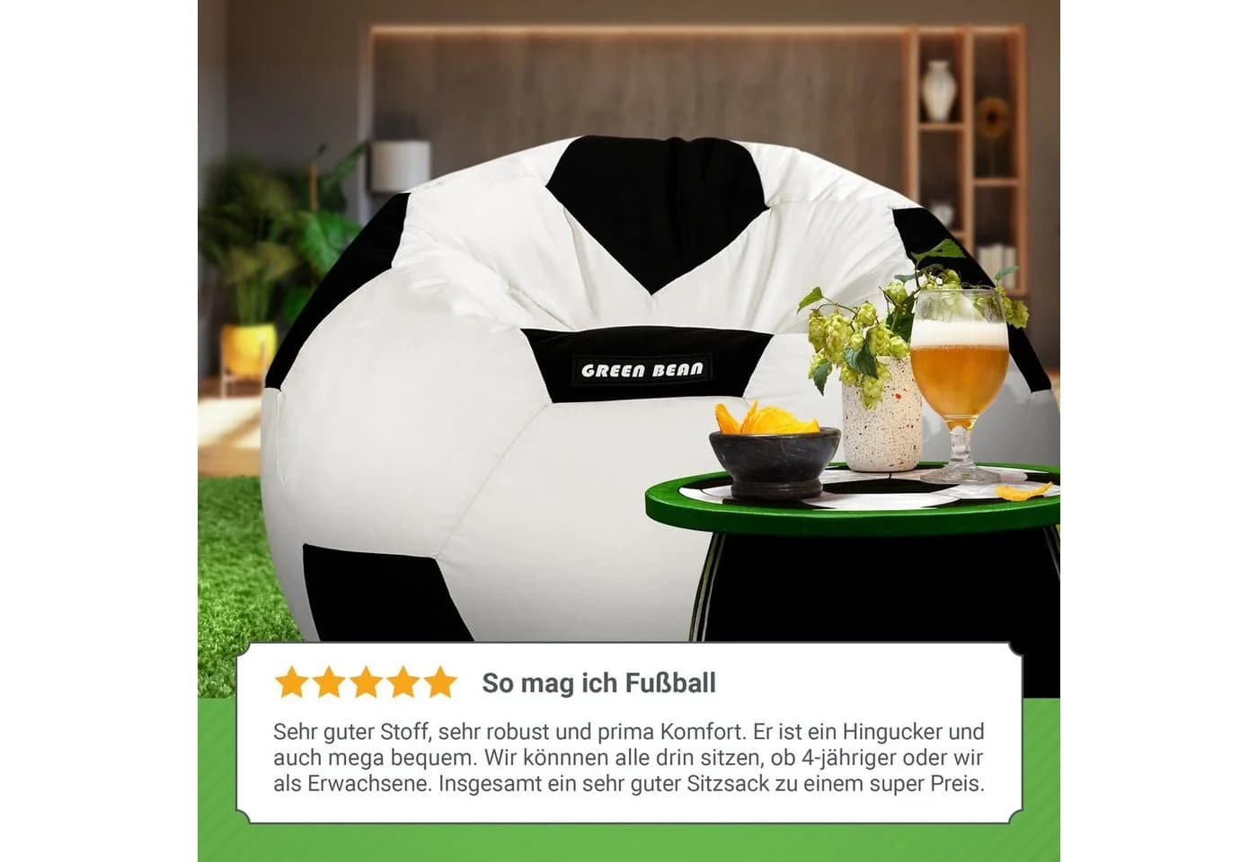 Green Bean Sitzsack Sport Orange EPS-Perlen - Bild 4