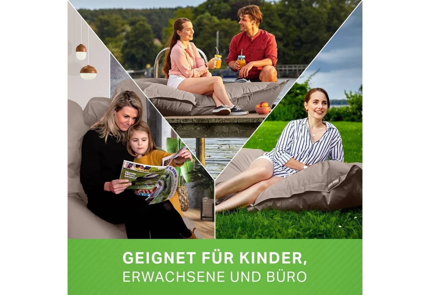 Green Bean Sitzsack XL Riesen Square Beige - Bild 3