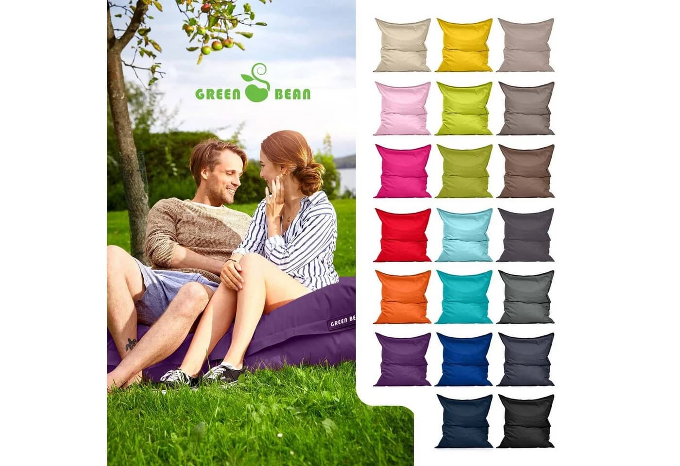 Green Bean Sitzsack XL Outdoor Lila 120x160cm