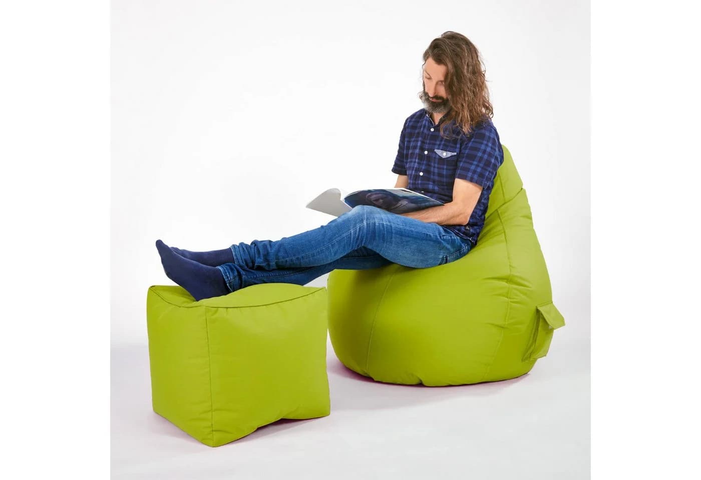 Green Bean Sitzsack-Hocker Pouf Cube 40x40x40cm - Bild 3