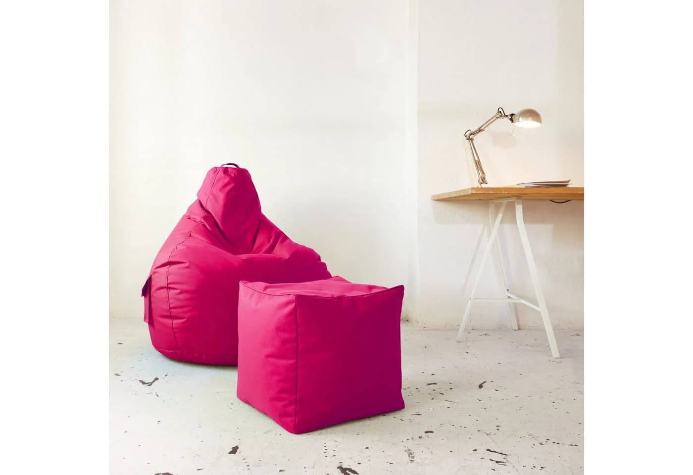 Green Bean Sitzsack-Hocker Pouf Cube Rosa 40x40x40cm - Bild 4