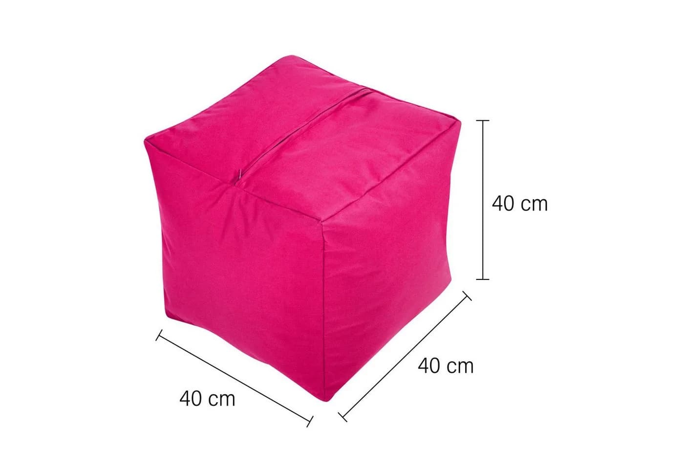 Green Bean Sitzsack-Hocker Pouf Cube Rosa 40x40x40cm - Bild 5