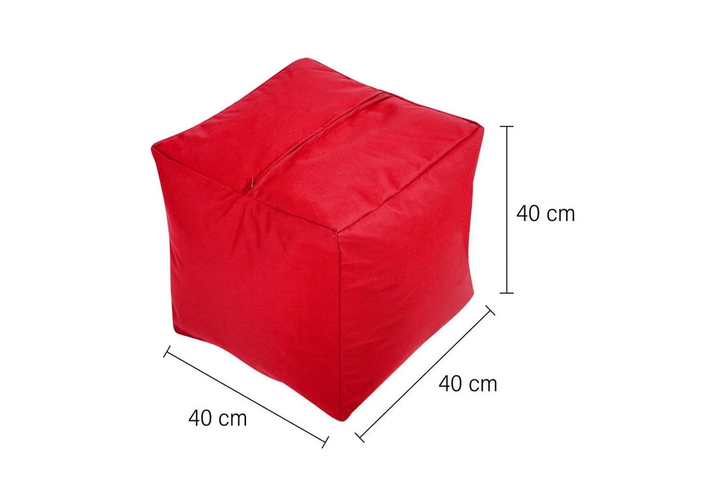 Green Bean Sitzsack-Hocker Pouf Cube 40x40x40cm Rot - Bild 5