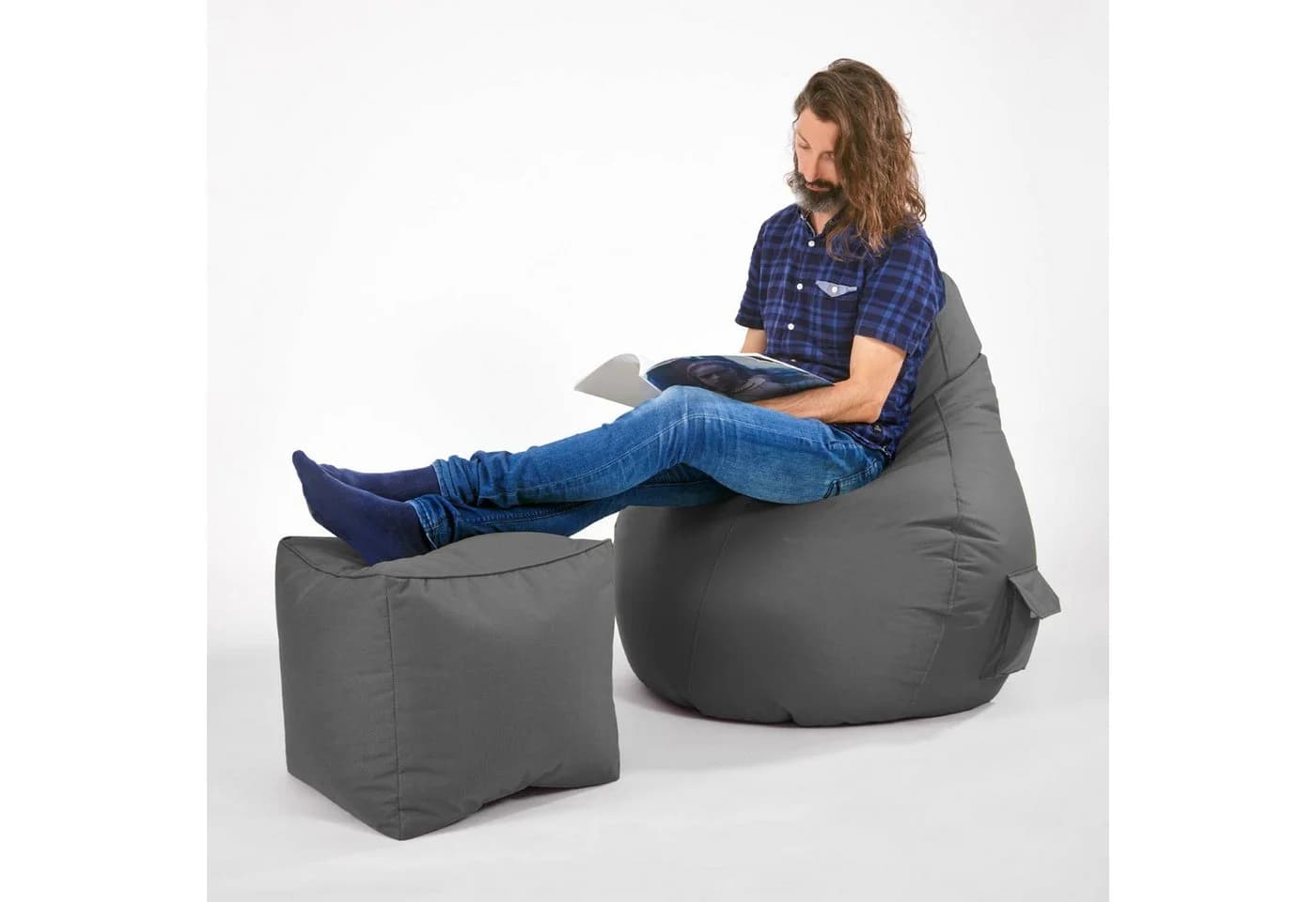 Green Bean Sitzsack-Hocker Pouf Cube 40x40x40cm - Bild 3