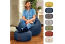 Green Bean Home-Linen Pouf: Dunkelblau Sitzsack mit EPS-Perlen Füllung Bild 1