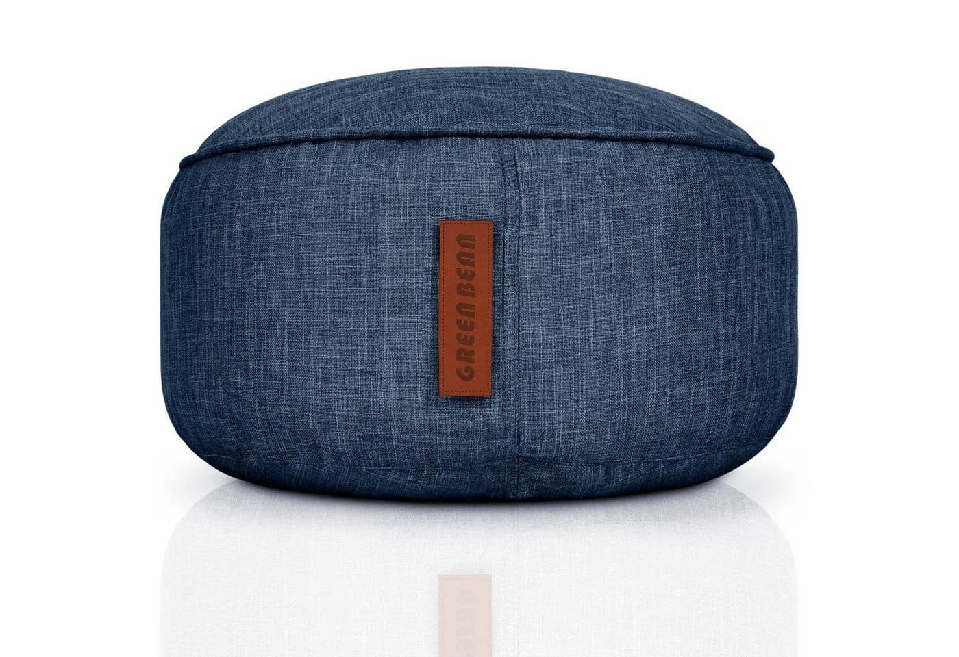 Green Bean Home-Linen Pouf: Dunkelblau Sitzsack mit EPS-Perlen Füllung - Bild 2