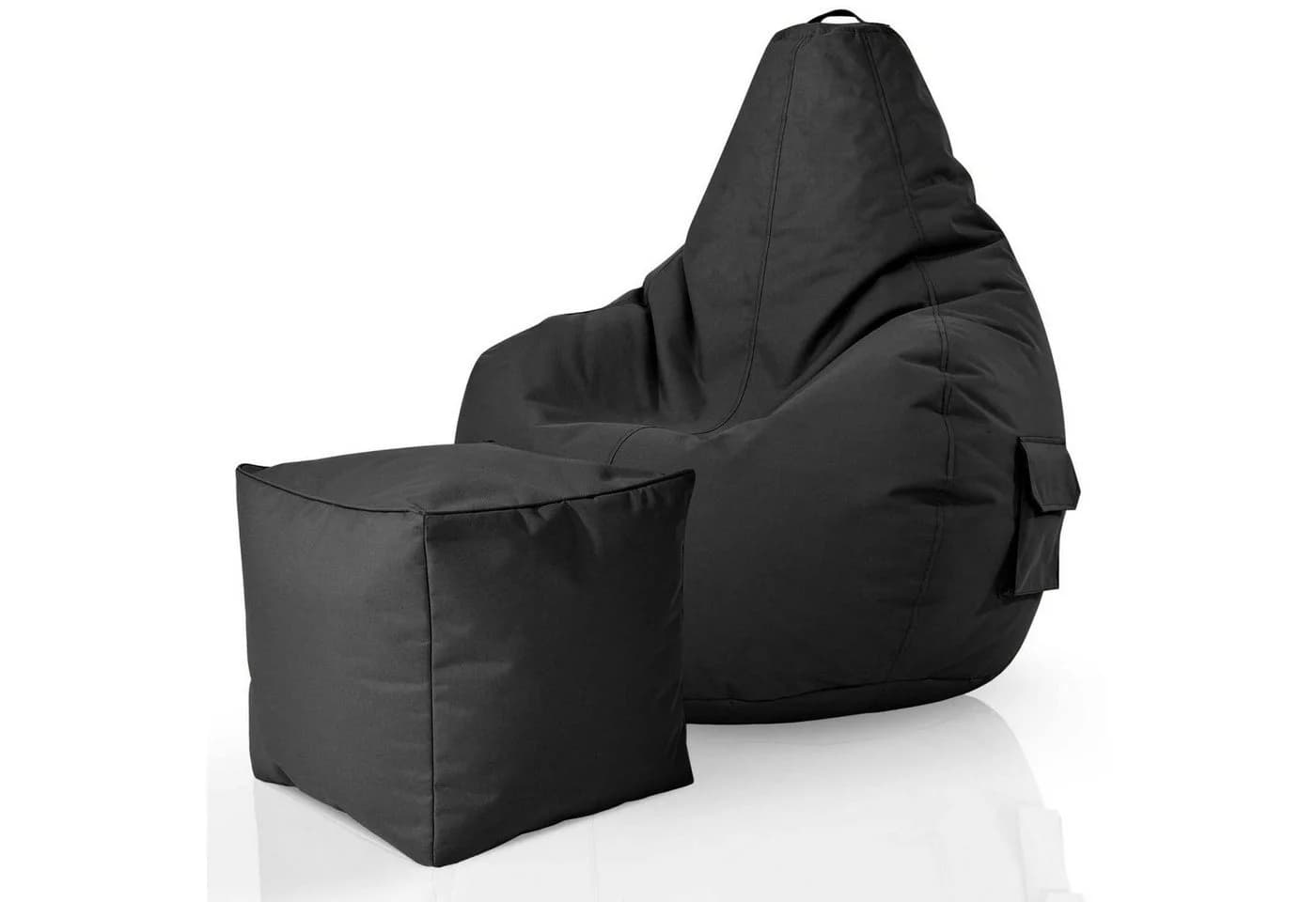 Green Bean Gaming Sitzsack + Hocker Cozy+Cube Schwarz 2er Set - Bild 2