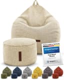 Green Bean Sitzsack Indoor XXL Home Linen + Hocker 2er Set Beige Bild 4