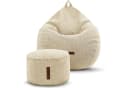 Green Bean Sitzsack Indoor 2er Set mit Hocker Leinen Beige Bild 2