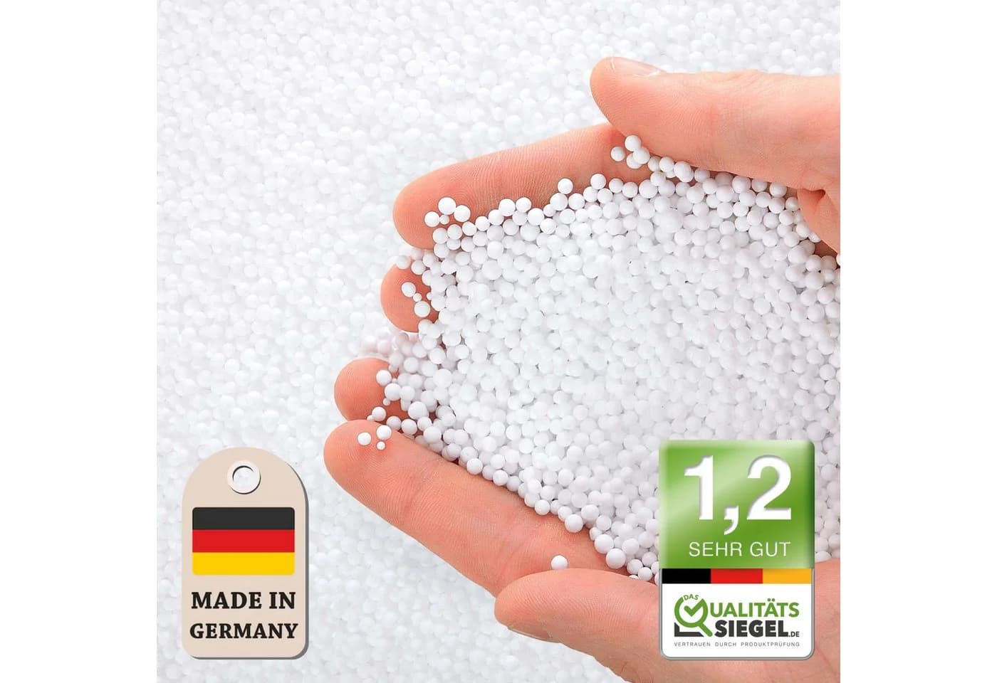 Green Bean Sitzsack Nachfüllpack Mikro-EPS Perlen Weiss Made in Germany - Bild 2
