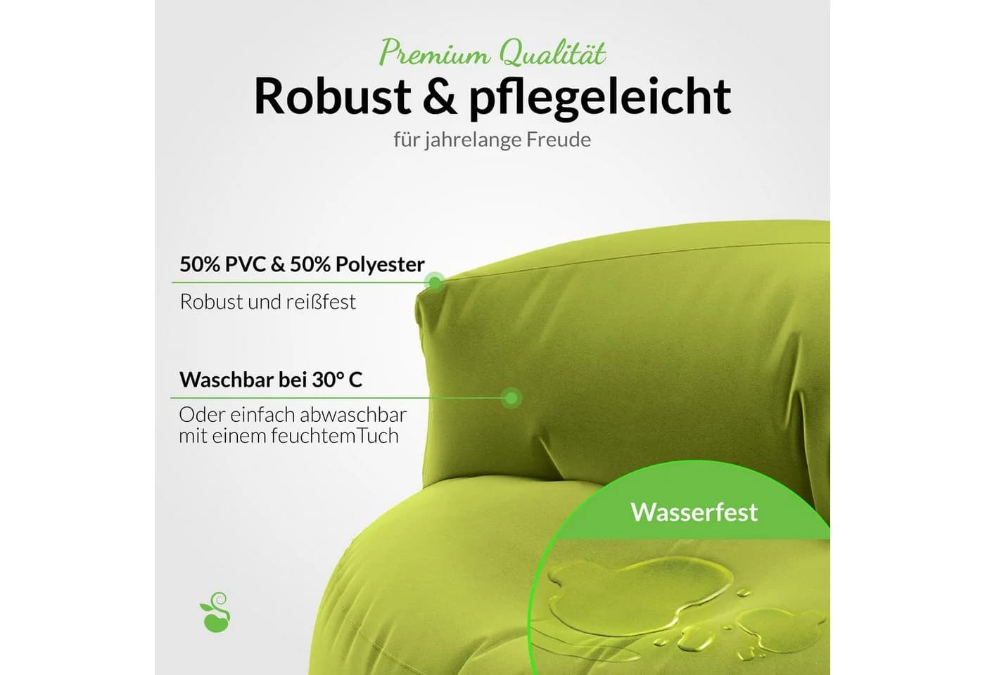 Green Bean Sitzsack Lounge mit Rückenlehne, wasserabweisend & abwaschbar - Bild 5