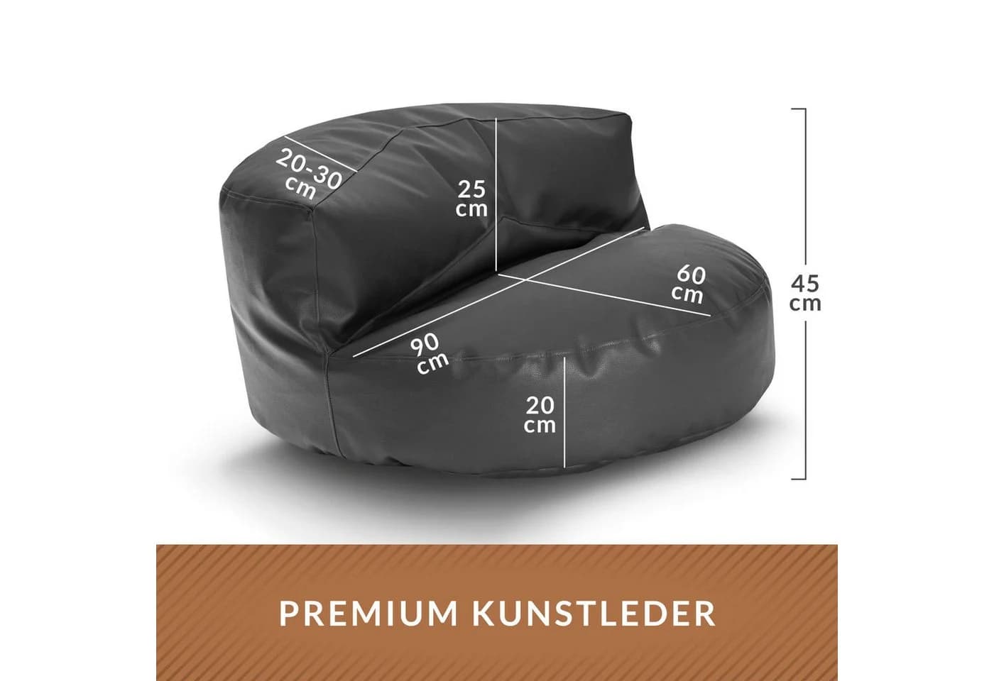 Green Bean Sitzsack Kunstleder Sofa Indoor Lounge - Bild 4