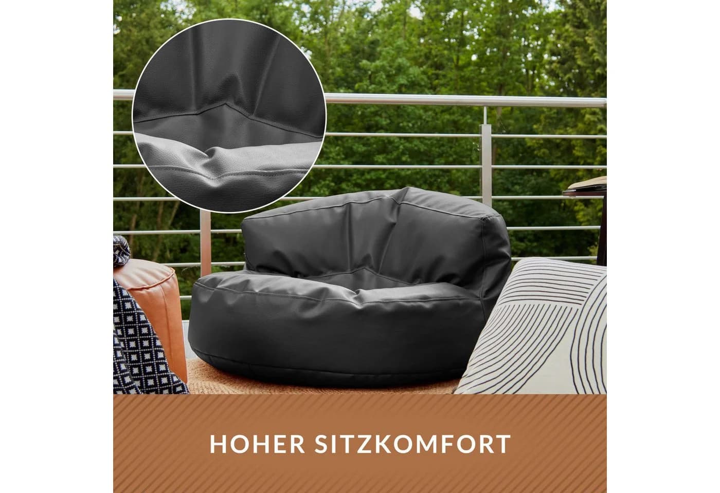 Green Bean Sitzsack Kunstleder Sofa Indoor Lounge - Bild 5