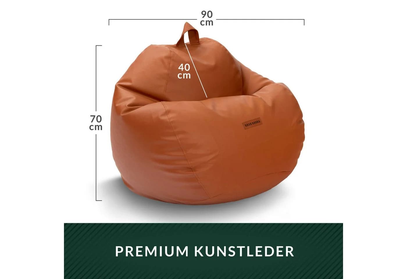 Green Bean Sitzsack Scoop Indoor Kunstleder abwaschbar braun - Bild 4