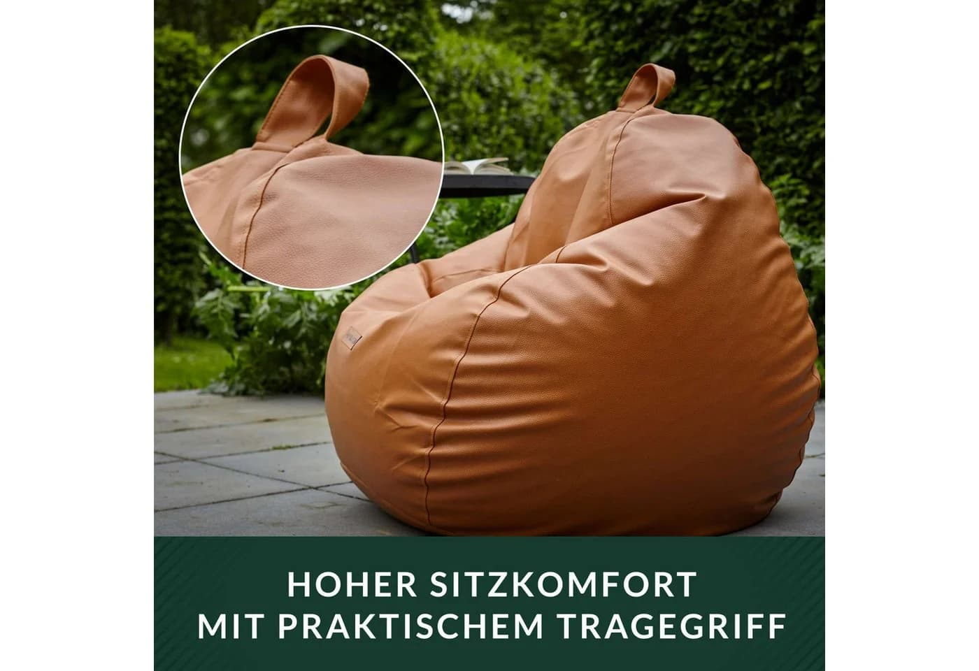 Green Bean Sitzsack Scoop Indoor Kunstleder abwaschbar braun - Bild 5