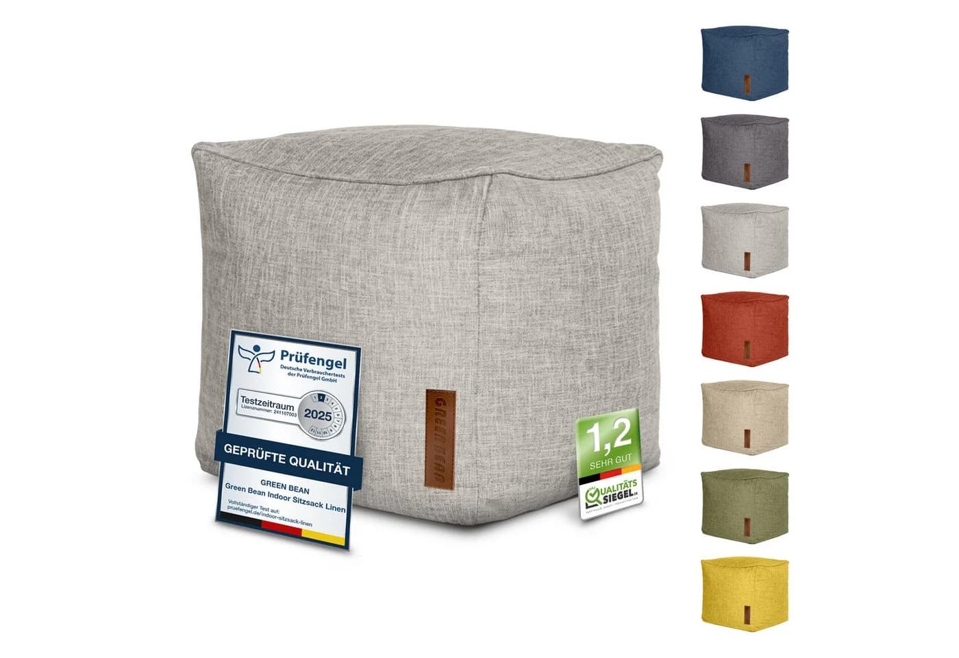 Green Bean Pouf Cube Linen Sitzhocker Fußhocker Relax-Sessel Made in Germany - Bild 2