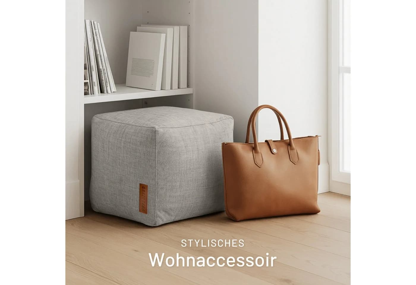 Green Bean Pouf Cube Linen Sitzhocker Fußhocker Relax-Sessel Made in Germany - Bild 3