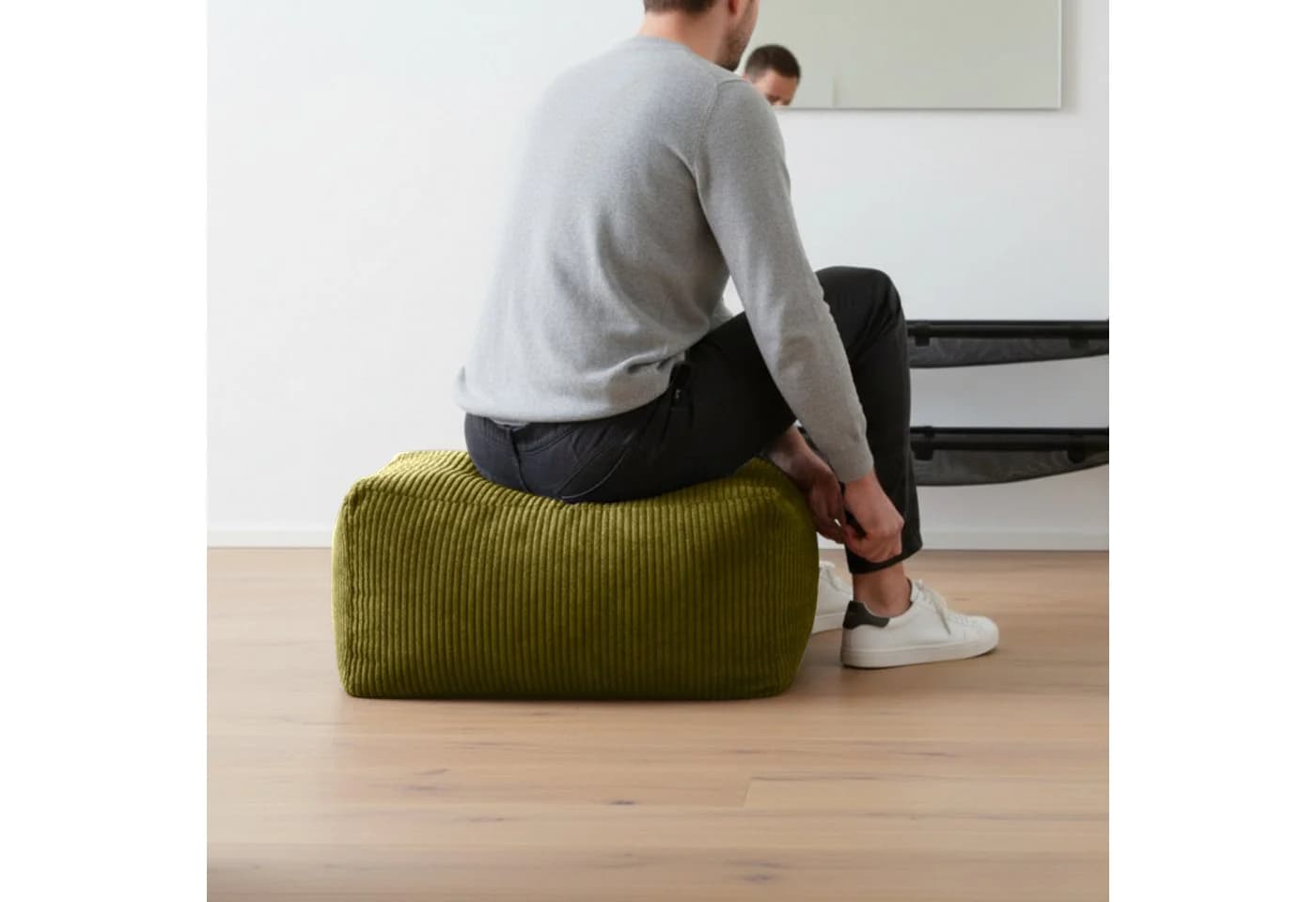 Green Bean Pouf Ottomane Cord Indoor Sitzhocker Sitzkissen Fußhocker Relax-Sessel Made in Germany - Bild 5
