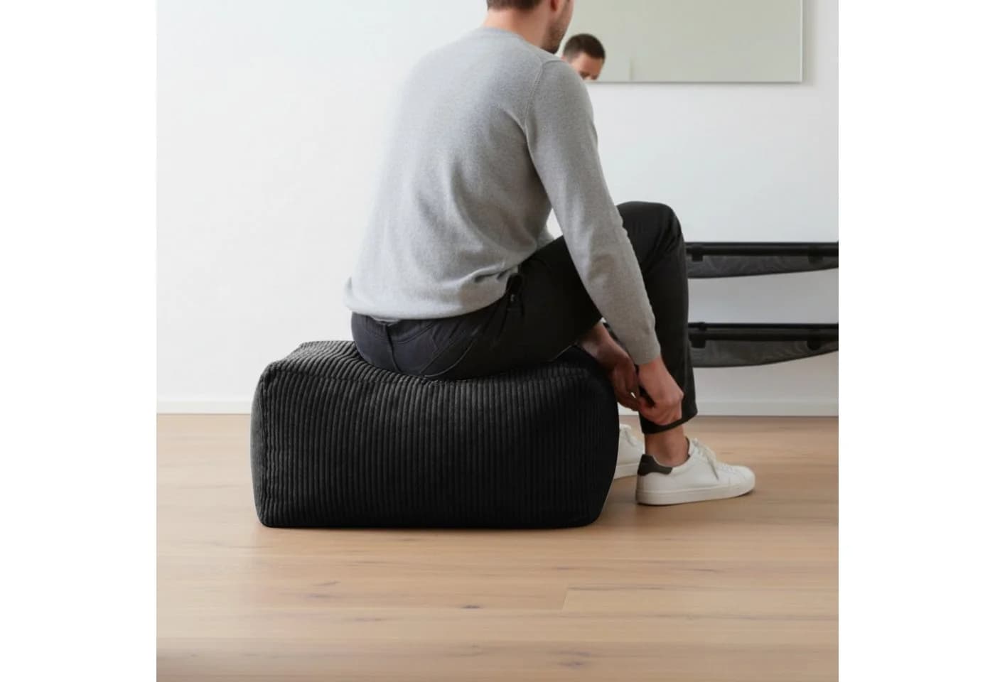 Green Bean Pouf Ottomane Cord Sitzhocker Fußhocker Relax-Sessel Made in Germany - Bild 5