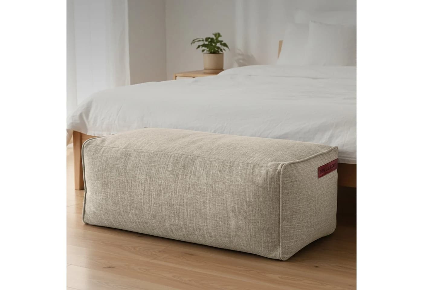 Green Bean Pouf Ottomane Linen Sitzhocker Sitzkissen Fußhocker Relax-Sessel