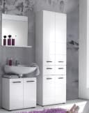 trendteam Hochschrank Skin Weiß Hochglanz Badschrank Bild 1