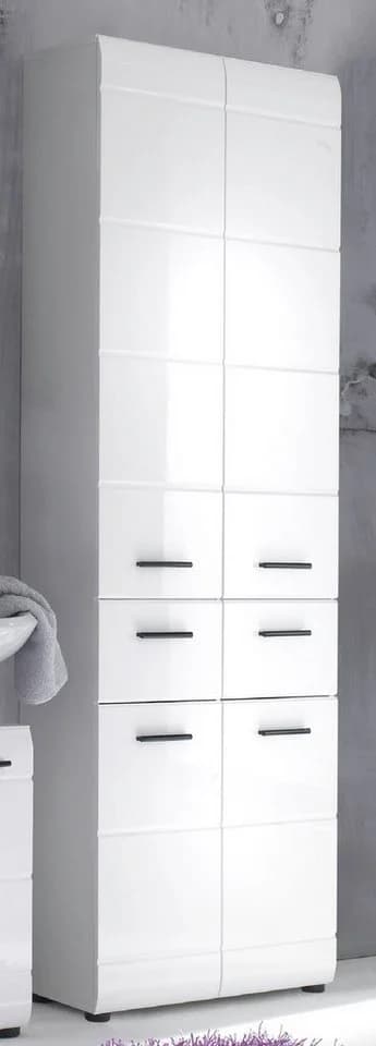 trendteam Hochschrank Skin Weiß Hochglanz Badschrank - Bild 2