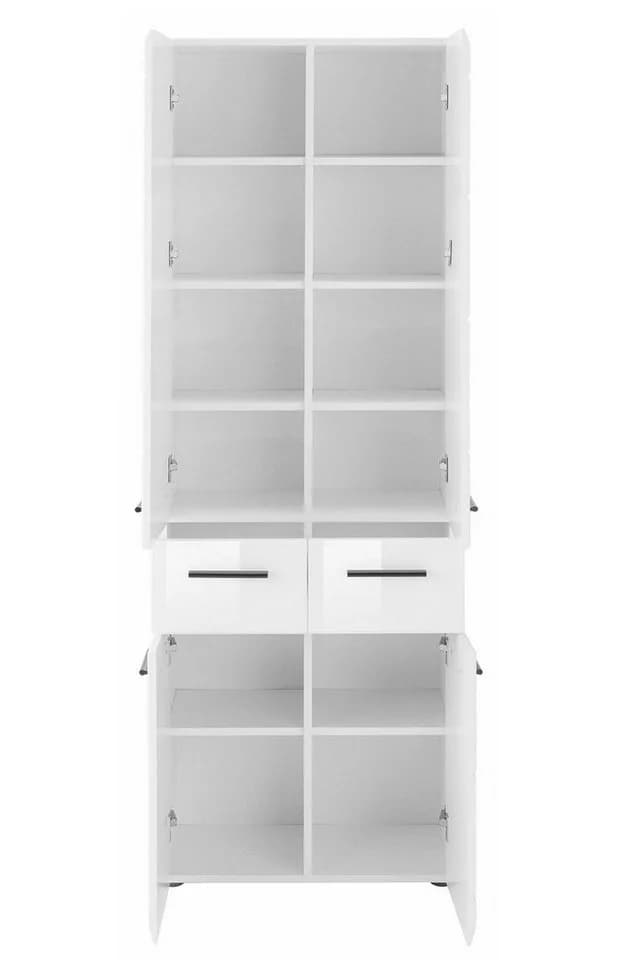 trendteam Hochschrank Skin Weiß Hochglanz Badschrank - Bild 5