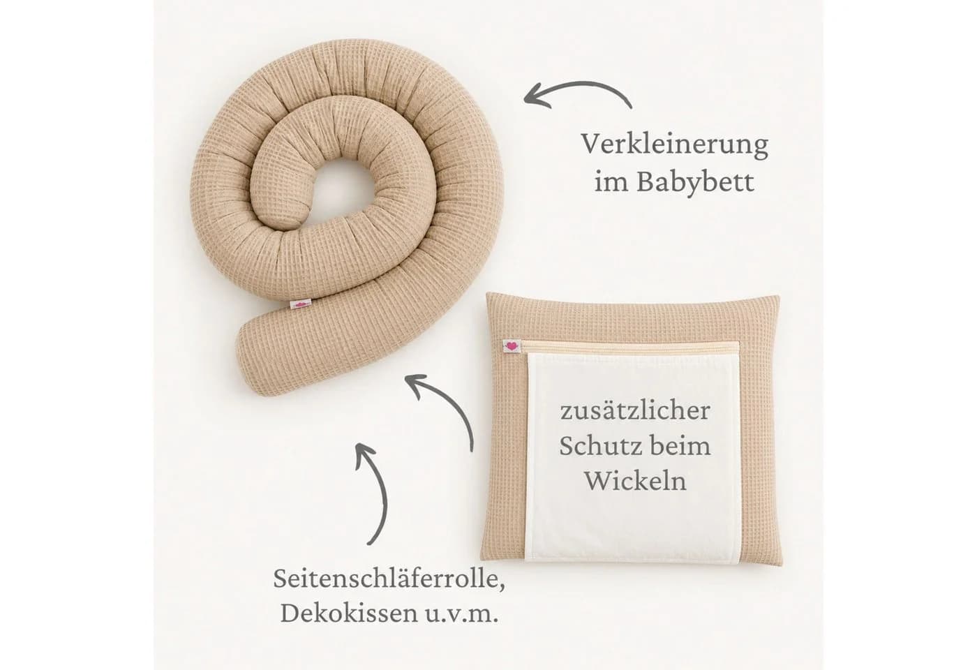Babymajawelt Bettrolle Waffel Beige 210 cm - Bild 4