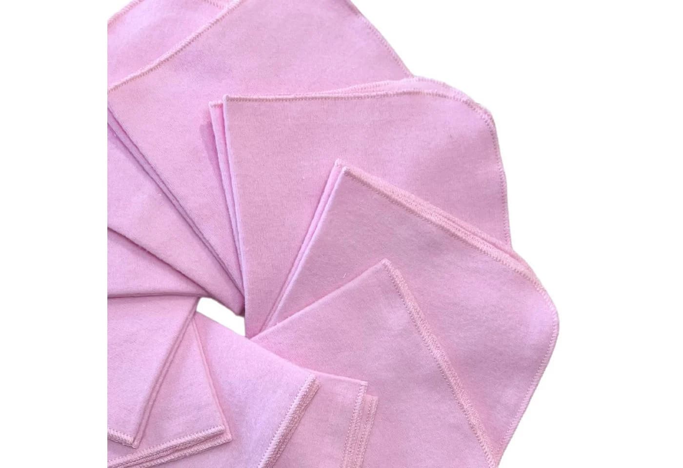 Babymajawelt Baby Waschlappen Rosa 25x25cm 10er Set Baumwolle