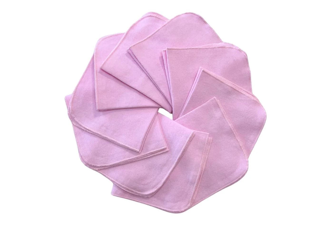 Babymajawelt Baby Waschlappen Rosa 25x25cm 10er Set Baumwolle - Bild 2