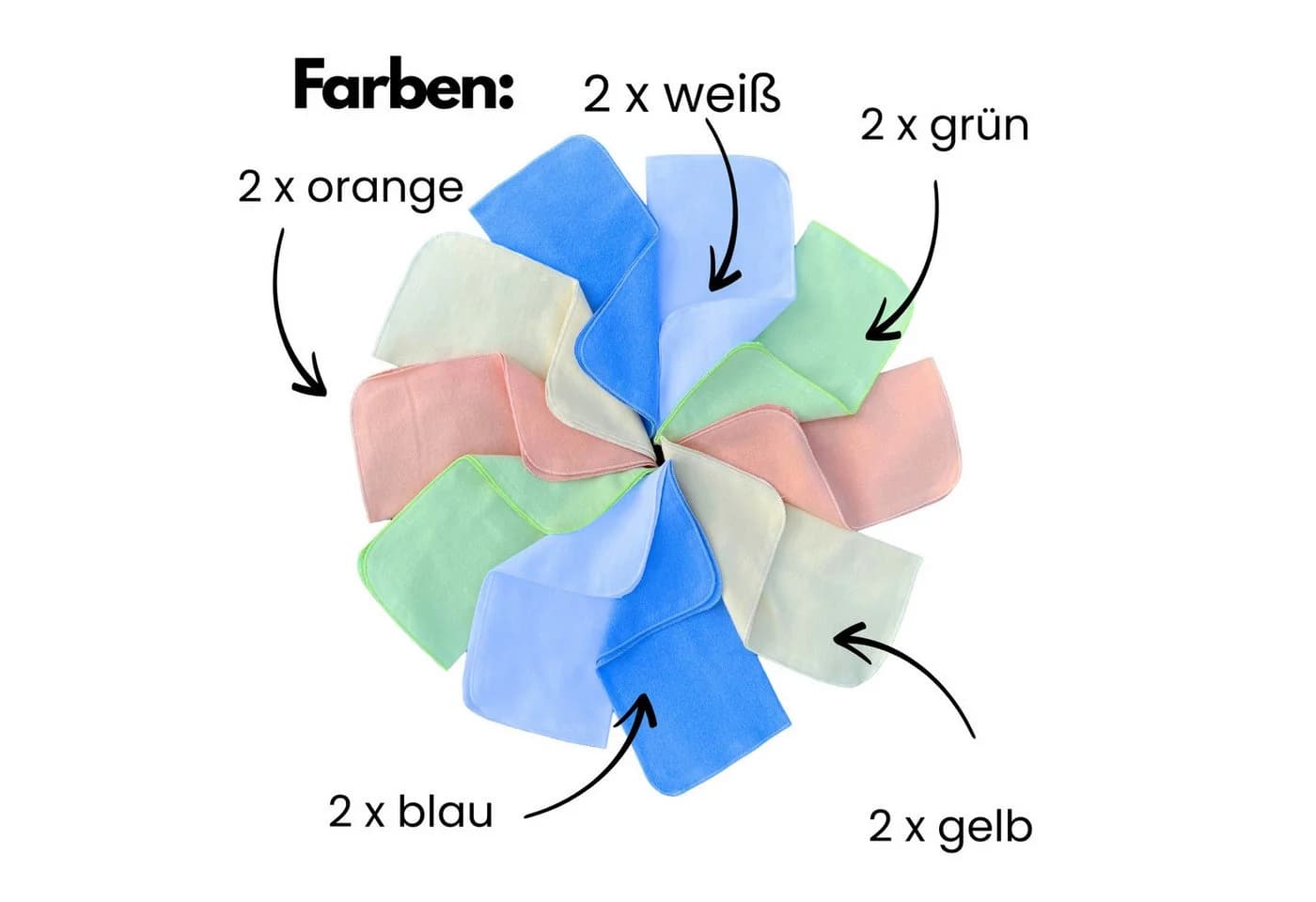 Babymajawelt Baby Waschlappen 25x25cm Baumwolle Bunt 10er Pack - Bild 3