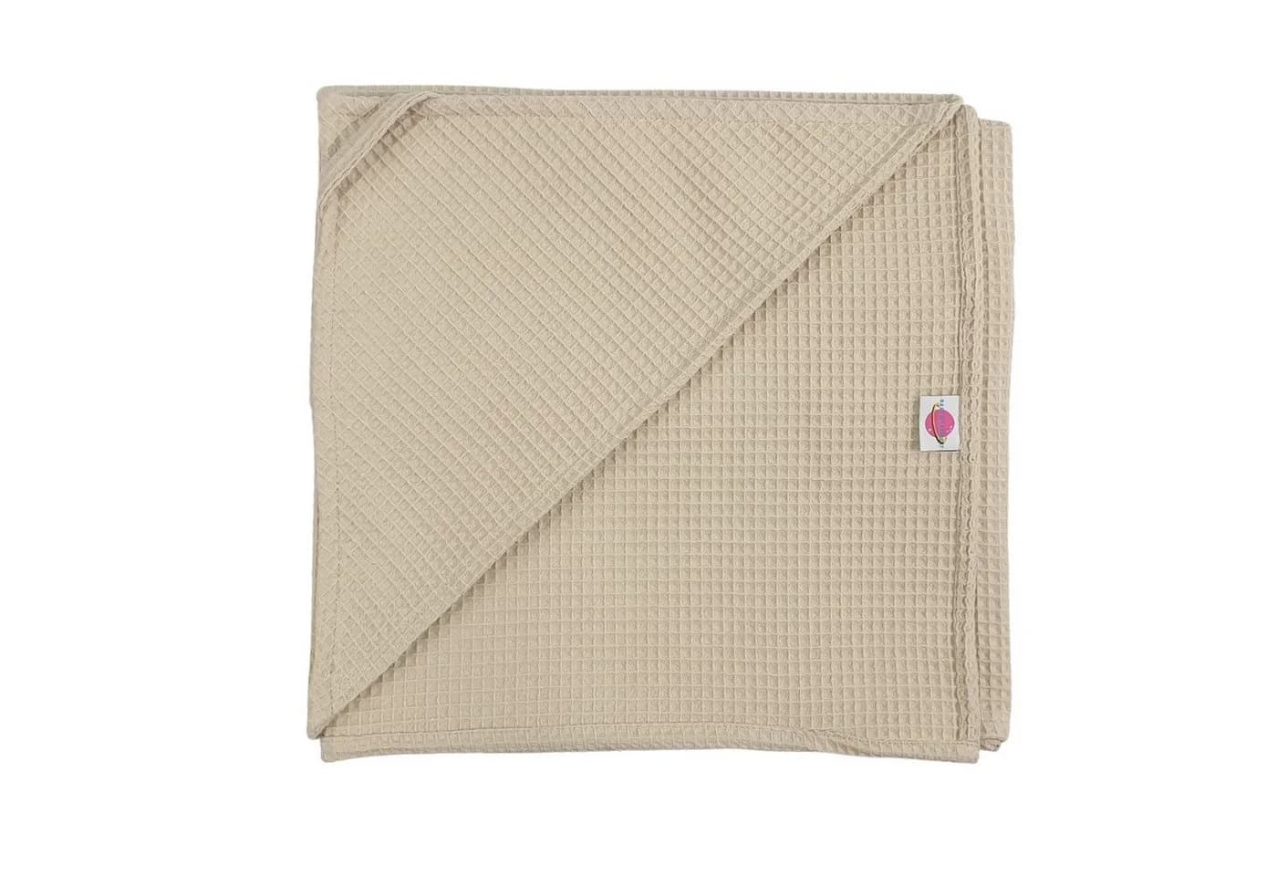 Babymajawelt Badetuch mit Kapuze 120x120 cm Beige Baumwolle