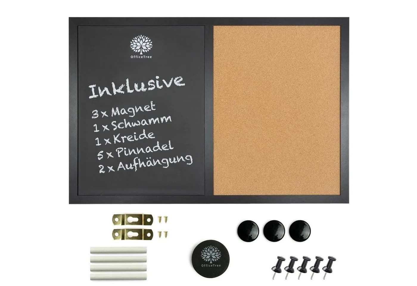 OfficeTree Kombitafel 3-in-1 Schwarz mit Zubehör - Bild 2