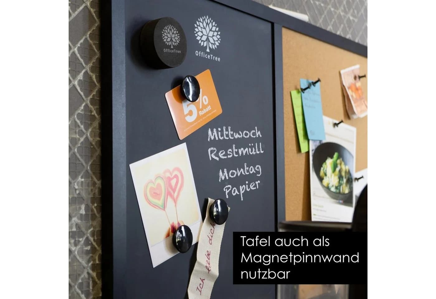 OfficeTree Kombitafel 3-in-1 Schwarz mit Zubehör - Bild 3