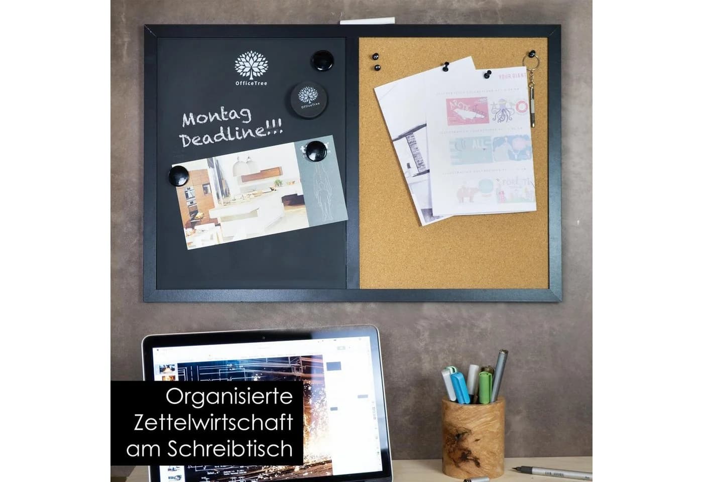 OfficeTree Kombitafel 3-in-1 Schwarz mit Zubehör - Bild 5