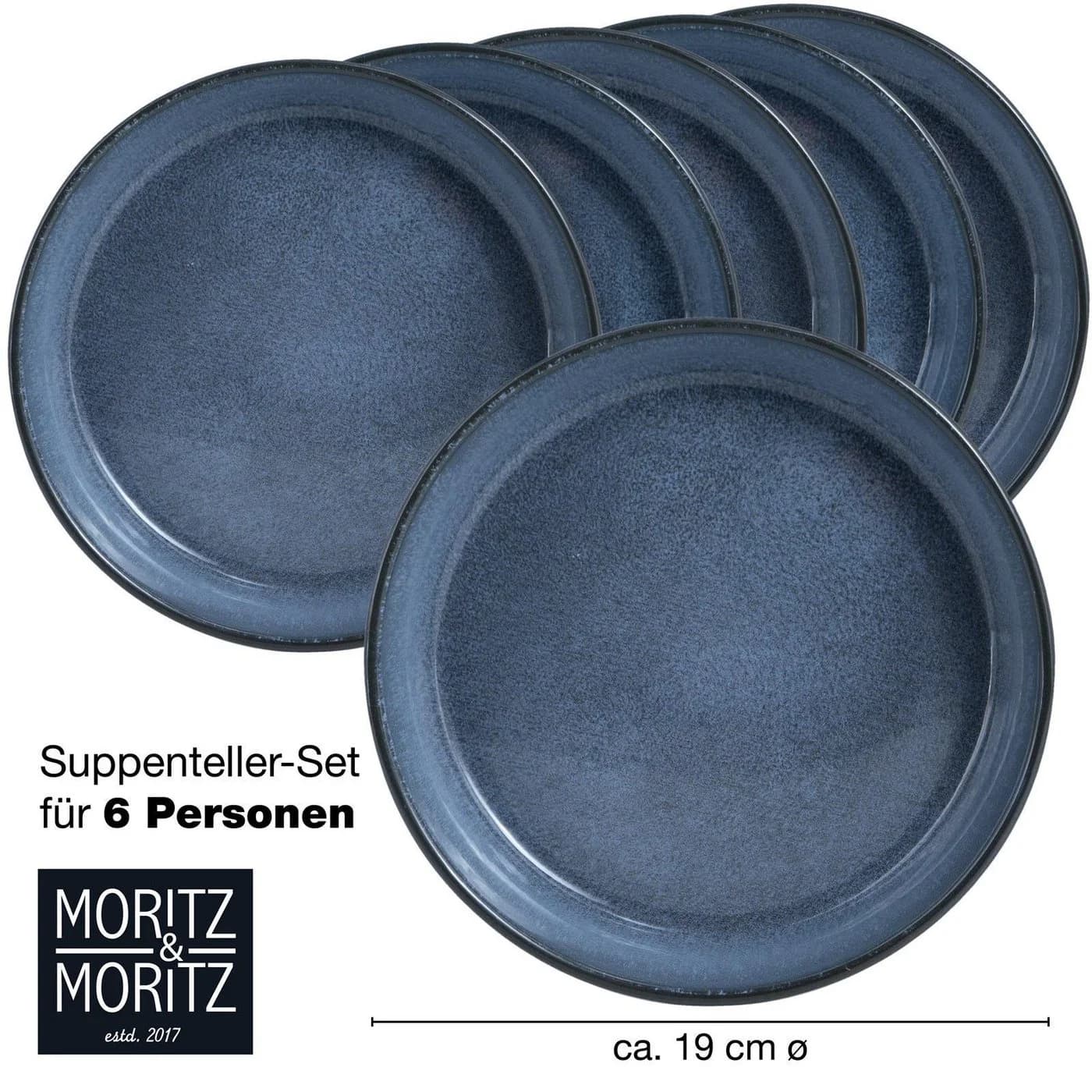 Moritz & Moritz Geschirr-Set VIDA Suppenteller Blau 6-tlg. - Bild 5
