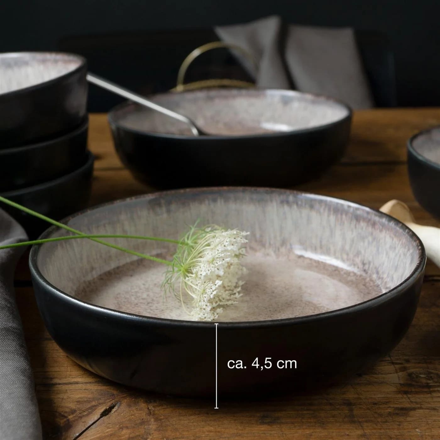 Moritz & Moritz Geschirr-Set VIDA Suppenteller Beige 6-tlg. Porzellan - Bild 5