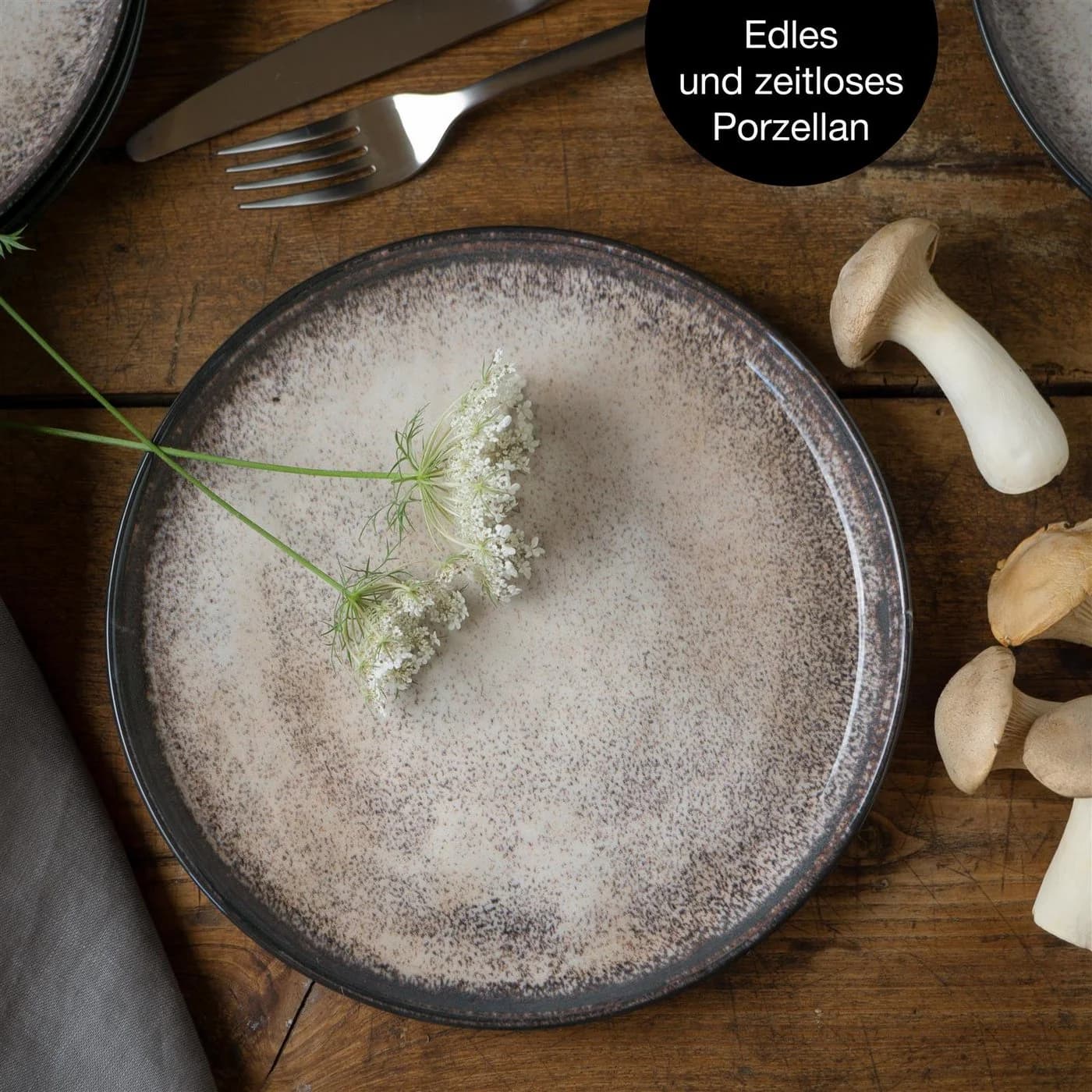 Moritz & Moritz Geschirr-Set VIDA Dessertteller Beige 6-tlg. Porzellan - Bild 5