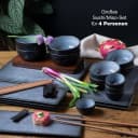 Moritz & Moritz 29tlg. Sushi Set Blau/Grau Porzellan & Bambus Bild 1