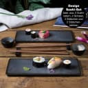 Moritz & Moritz Sushi Set VIDA 10-tlg. Anthrazit Grau Porzellan Sandelholz Bild 1