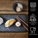 Moritz & Moritz Sushi Set VIDA 10-tlg. Anthrazit Grau Porzellan Sandelholz Bild 3
