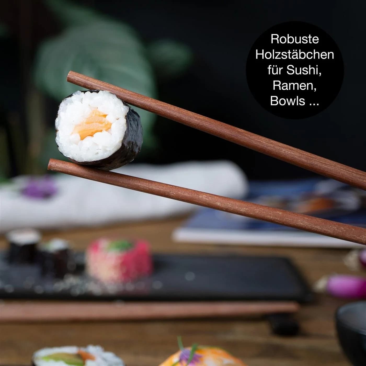 Moritz & Moritz Sushi Set VIDA 10-tlg. Anthrazit Grau Porzellan Sandelholz - Bild 5
