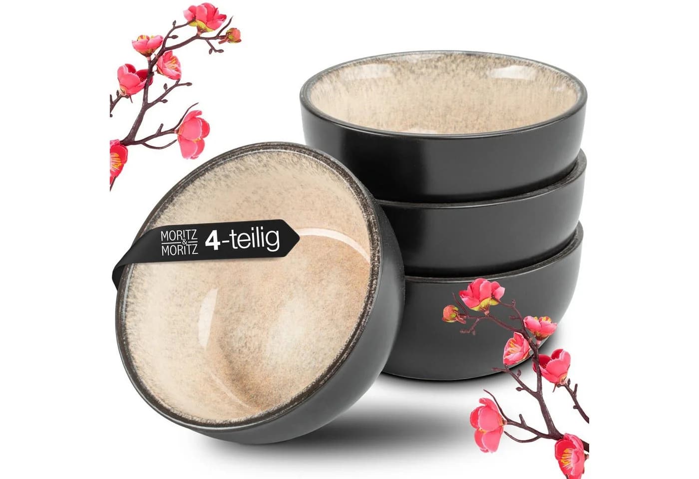 Moritz & Moritz Miso Schalen Set 4-teilig Beige Porzellan - Bild 2
