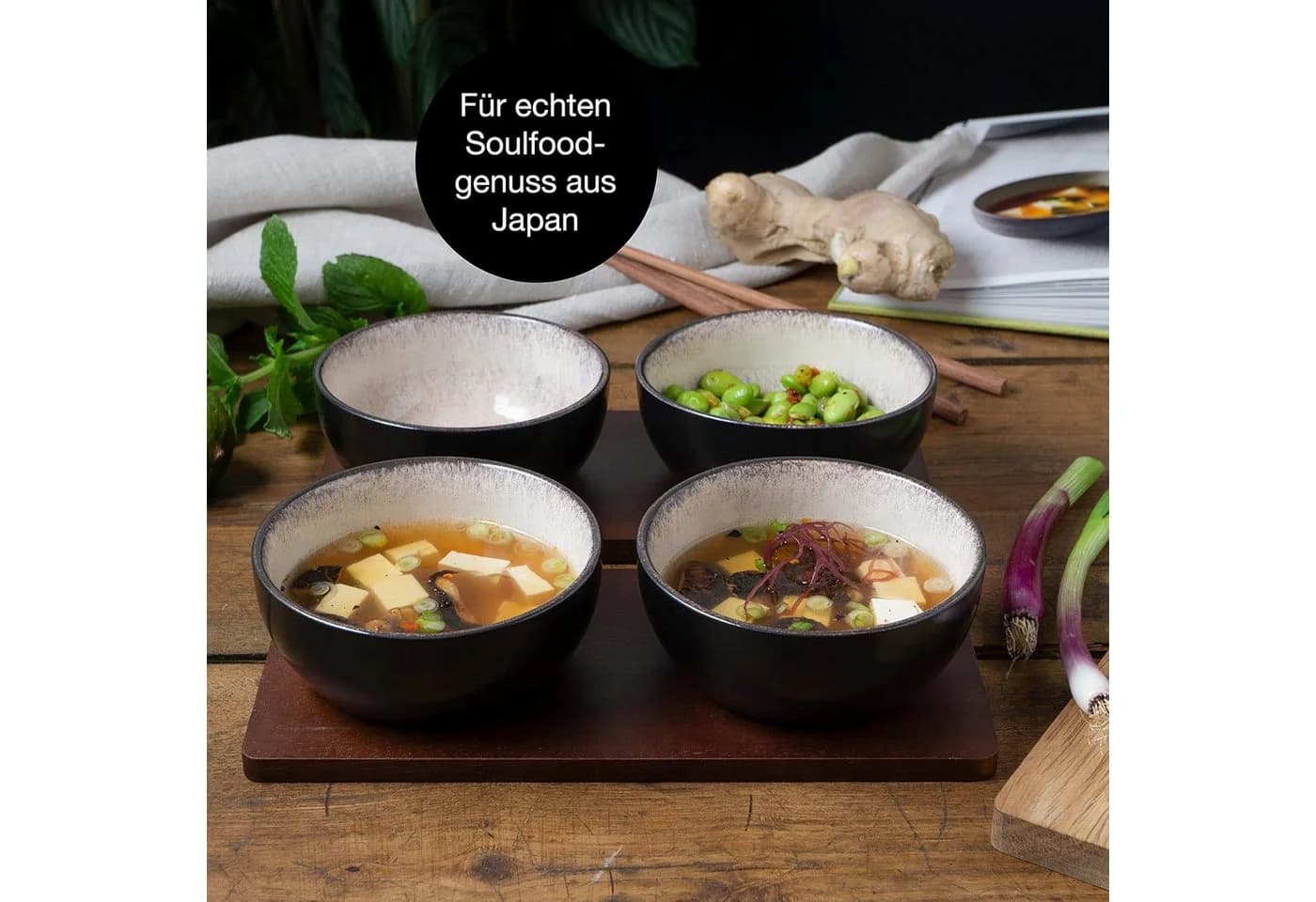 Moritz & Moritz Miso Schalen Set 4-teilig Beige Porzellan - Bild 3