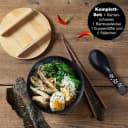 Moritz & Moritz Ramen Set mit Blumen Keramik Bambus Mattschwarz Bild 3
