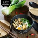 Moritz & Moritz Ramen Set mit Blumen Keramik Bambus Mattschwarz Bild 4